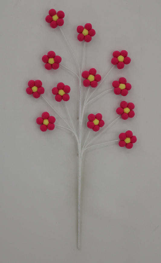 22 IN FUCHSIA FELT DAISY SPRAY - Burlap and Bling Decor