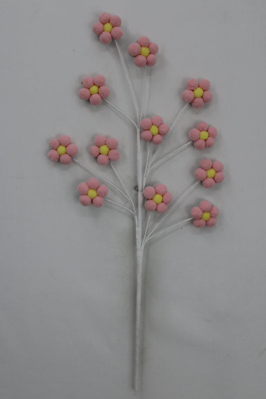 22 IN PINK FELT DAISY SPRAY - Burlap and Bling Decor