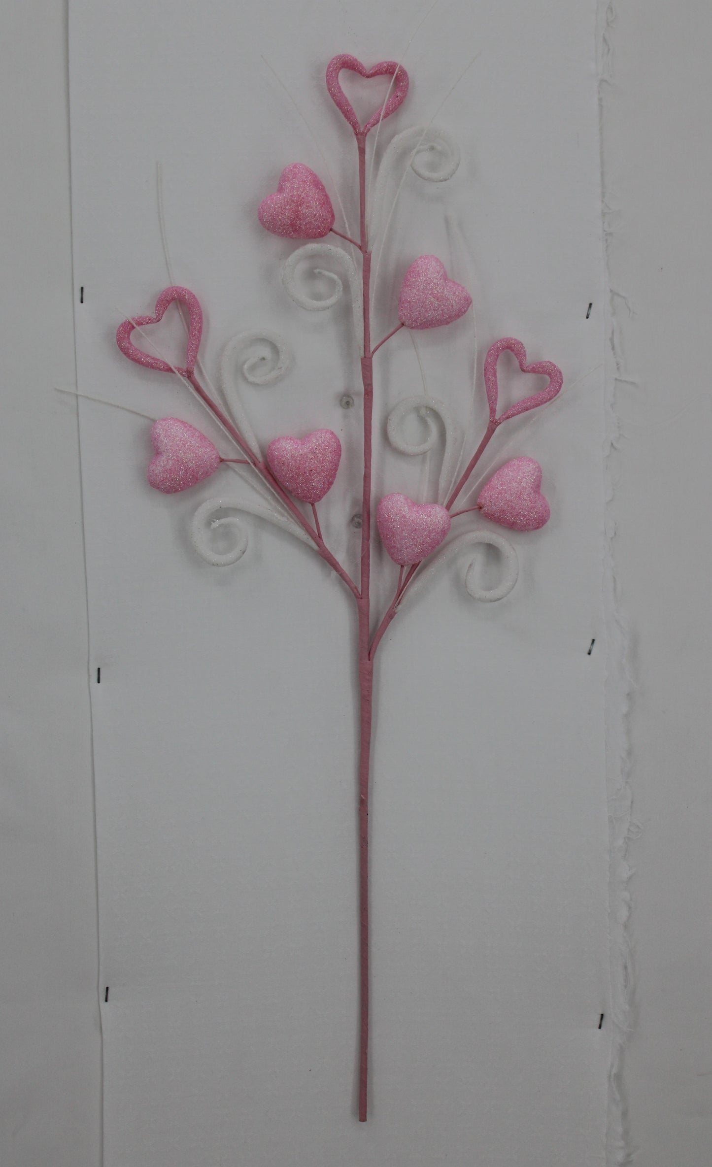 PINK VALENTINE HEART CURLY SPRAY - Burlap and Bling Decor