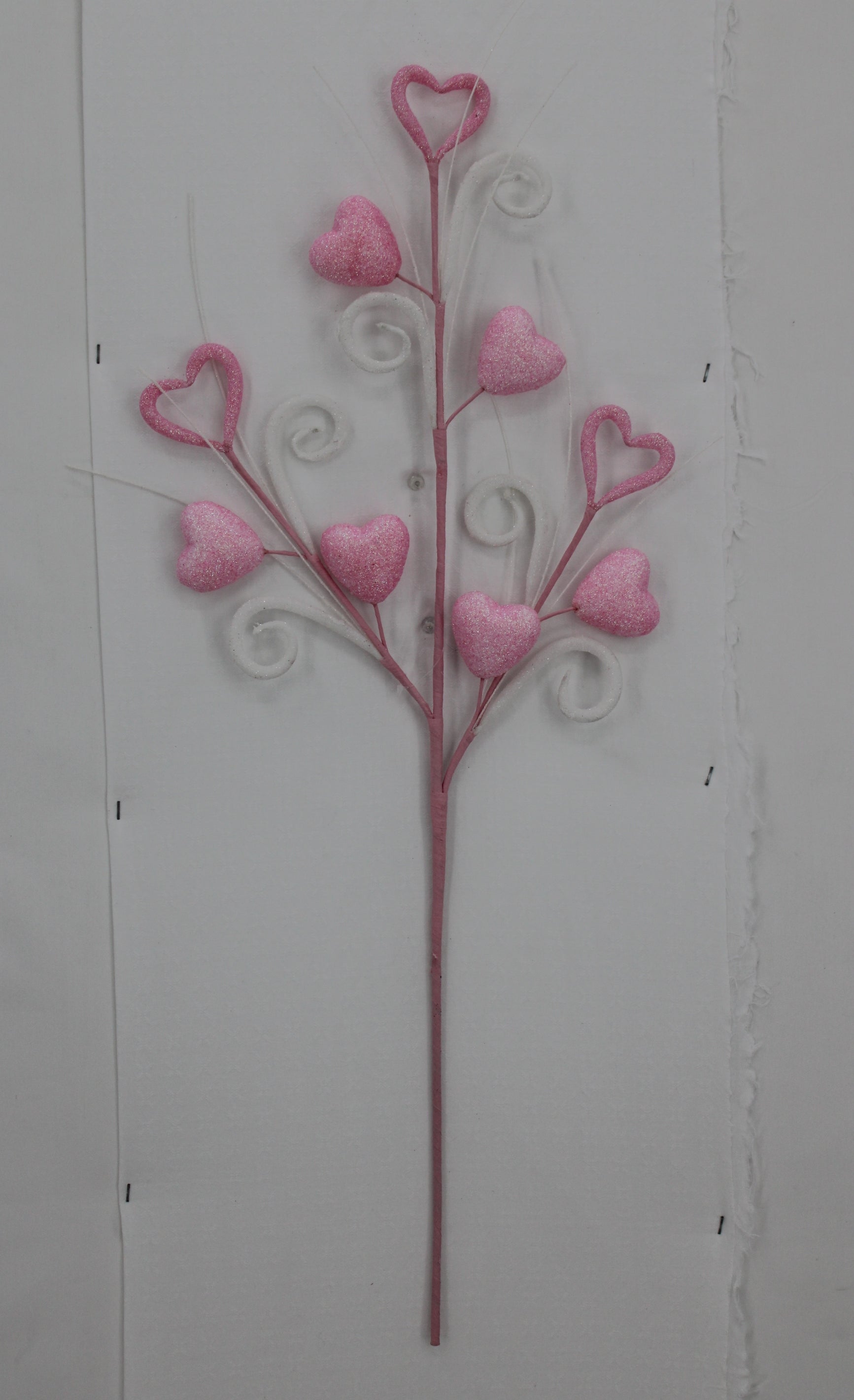 PINK VALENTINE HEART CURLY SPRAY - Burlap and Bling Decor