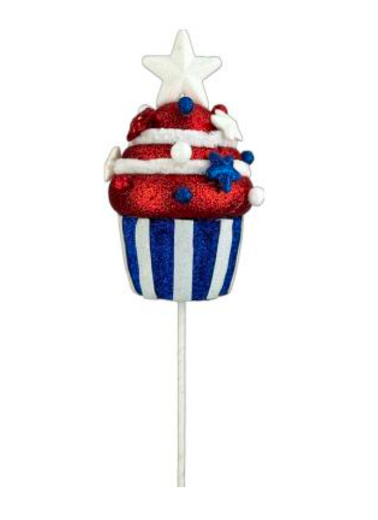 Patriotic Cupcake Pick H16xDIA5 - Burlap and Bling Decor