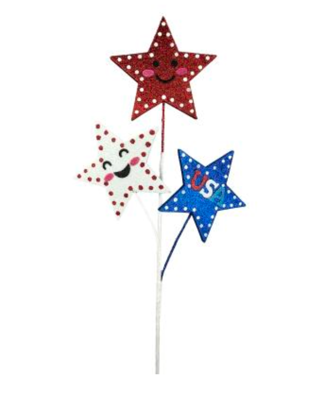 Glitter Star Spray H26 red,white,blue - Burlap and Bling Decor