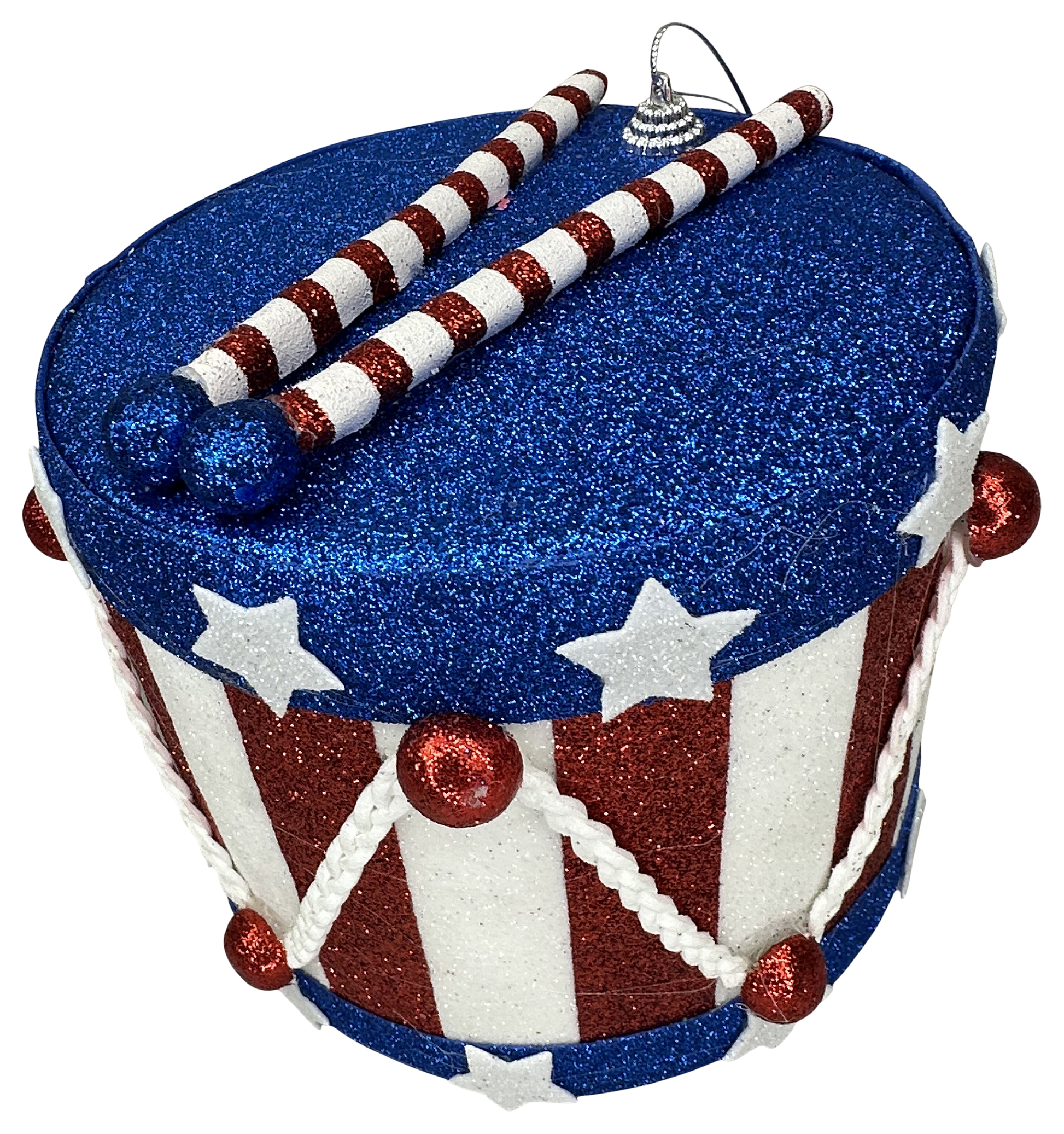 Orn Glitter Drum H6xDIA6.5 - Burlap and Bling Decor