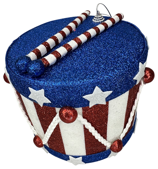 Orn Glitter Drum H6xDIA6.5 - Burlap and Bling Decor