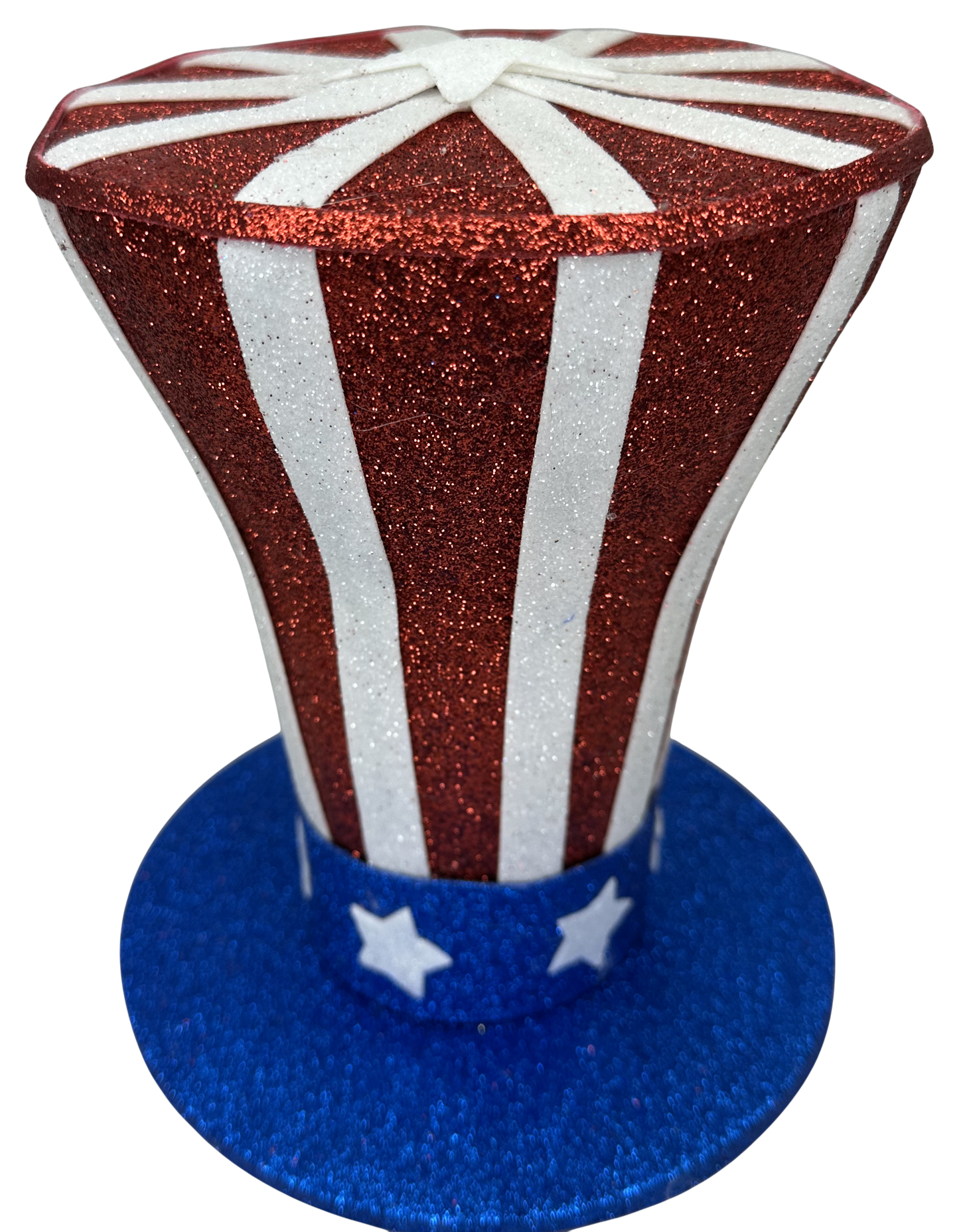 Decor Star Stripe Top Hat H7.5xDIA6.5 - Burlap and Bling Decor