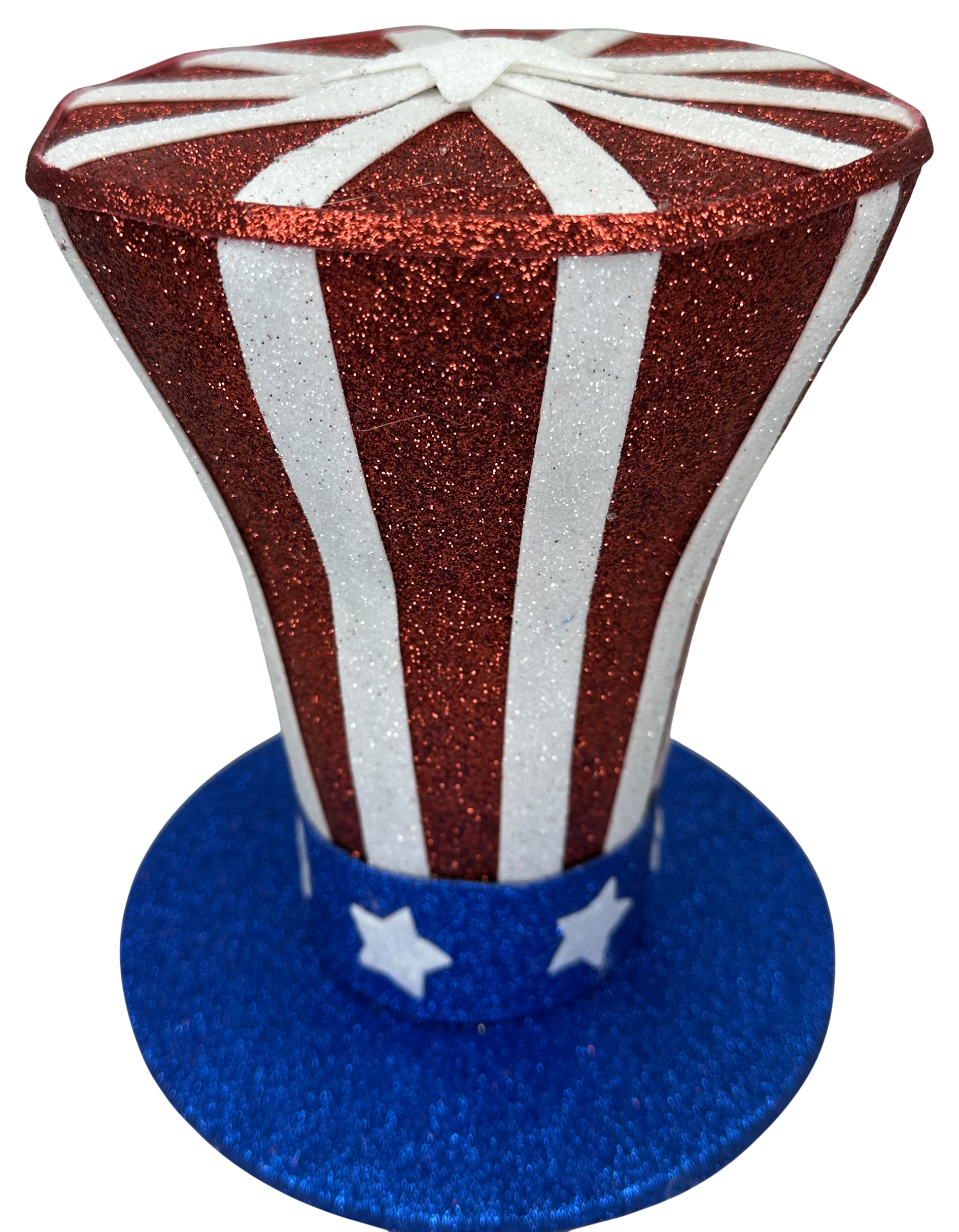 Decor Star Stripe Top Hat H7.5xDIA6.5 - Burlap and Bling Decor