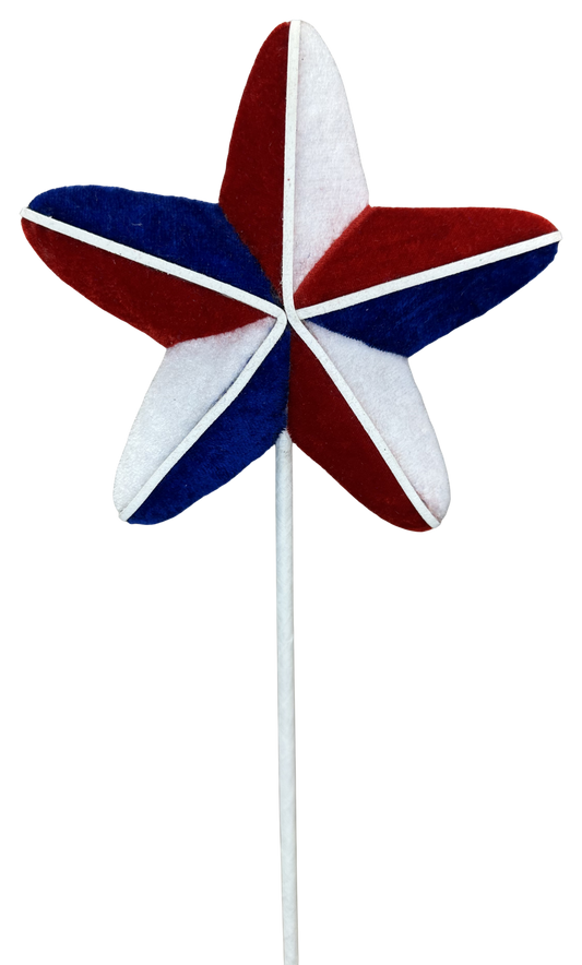Star Pick H18xDIA6xD2 Patriotic - Burlap and Bling Decor