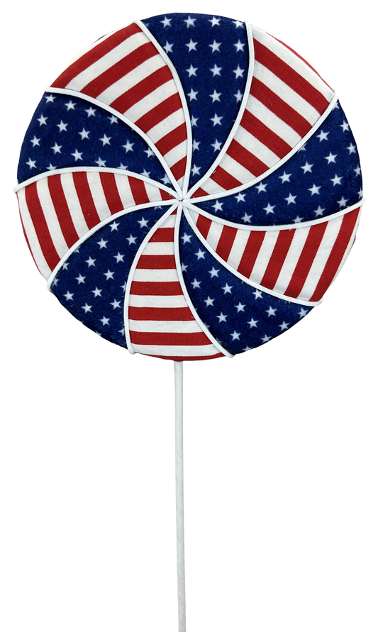 Star Stripe Lollipop Spray H24xDIA8 Patriotic - Burlap and Bling Decor
