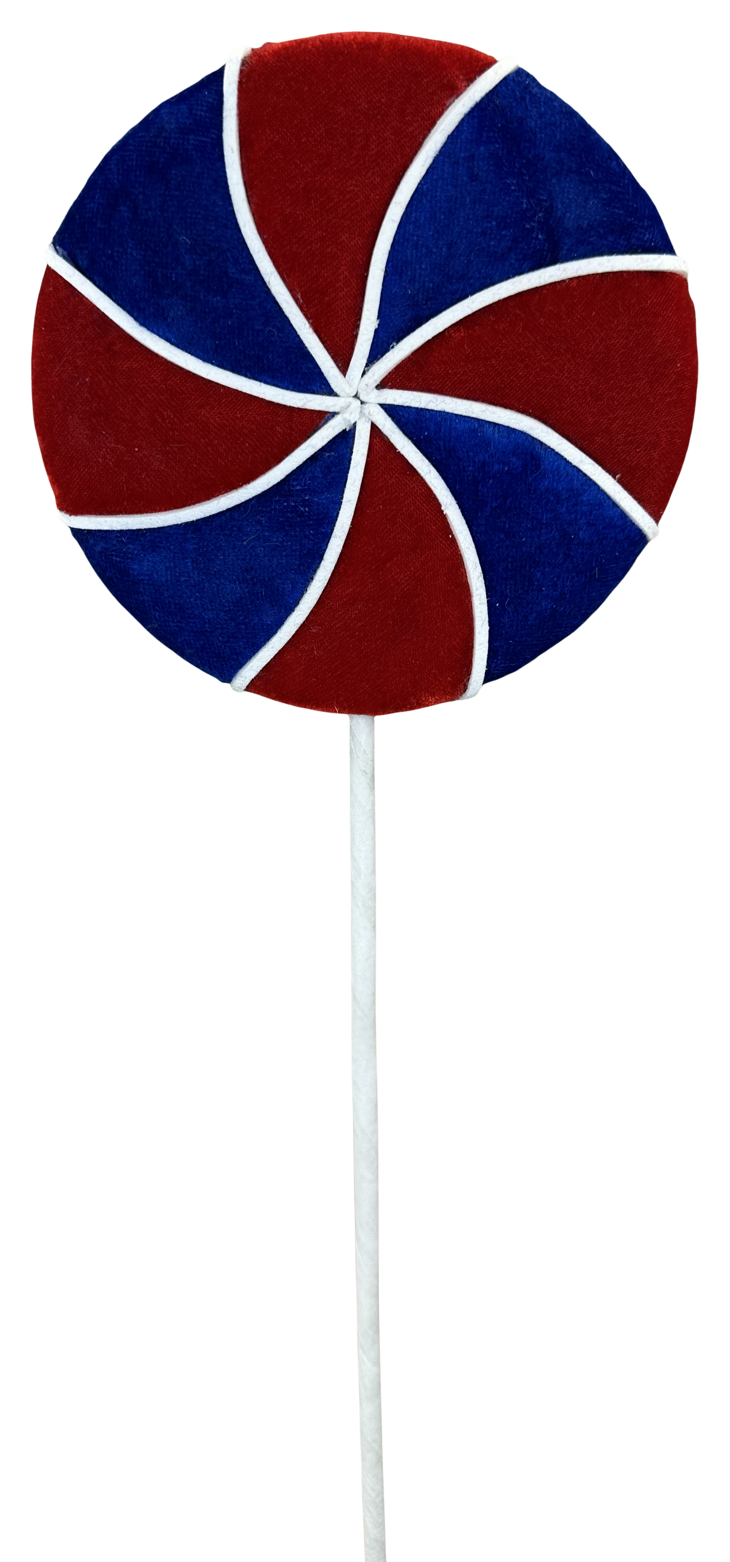 Velvet Lollipop Pick H17xDIA4 Patriotic pinwheel - Burlap and Bling Decor
