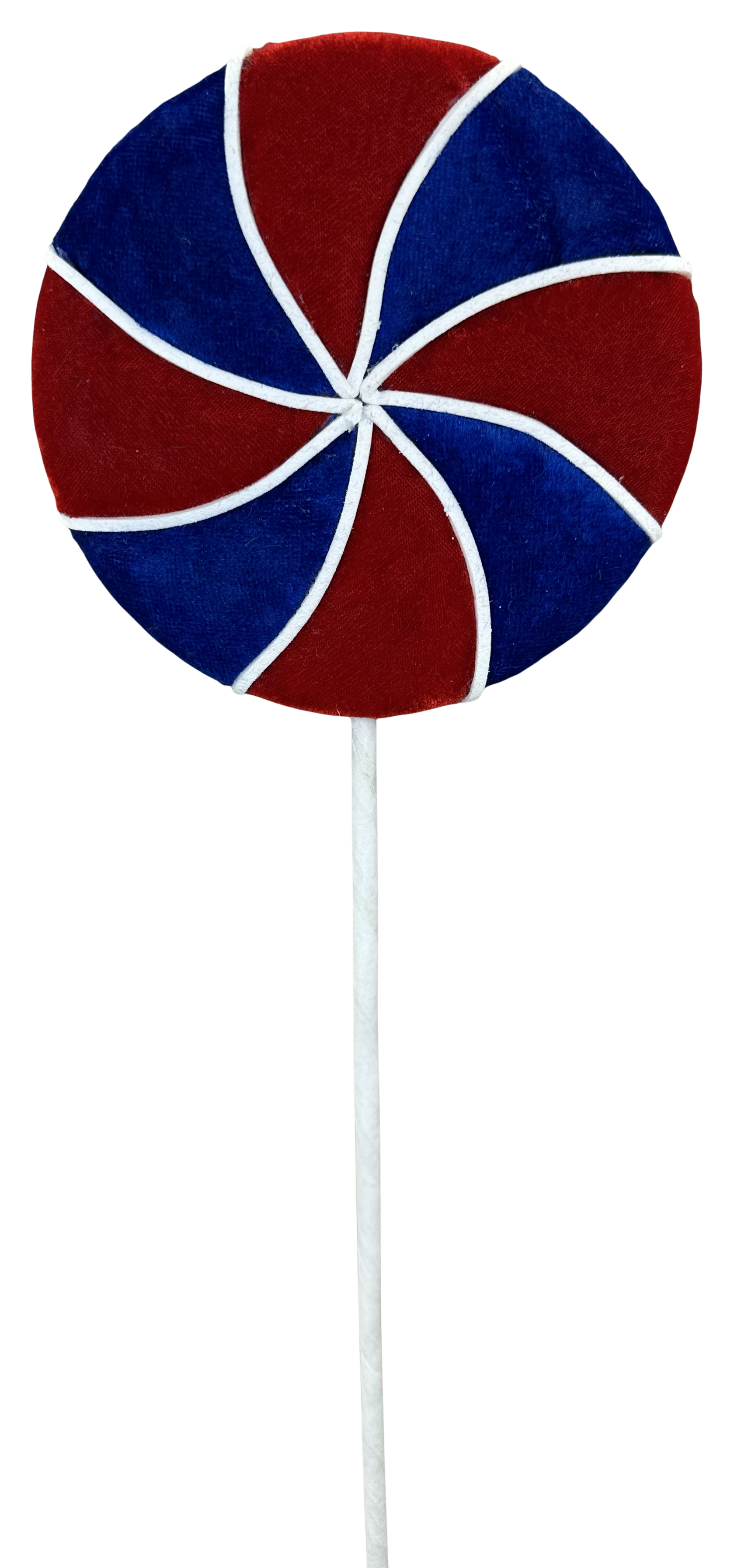 Velvet Lollipop Pick H17xDIA4 Patriotic pinwheel - Burlap and Bling Decor
