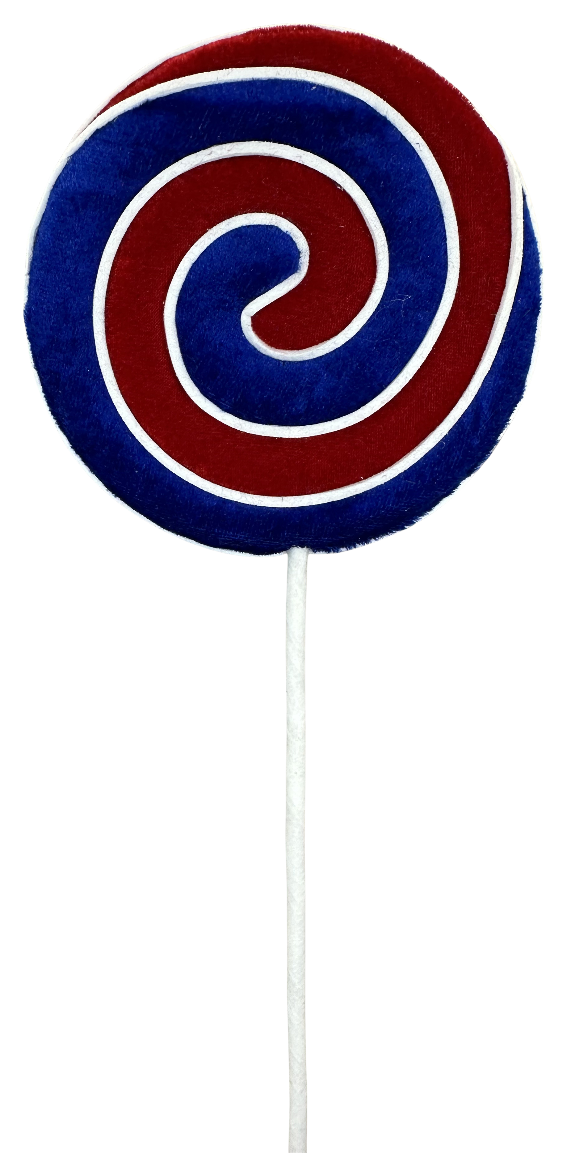 Velvet Lollipop Pick H17xDIA4 Patriotic spiral - Burlap and Bling Decor