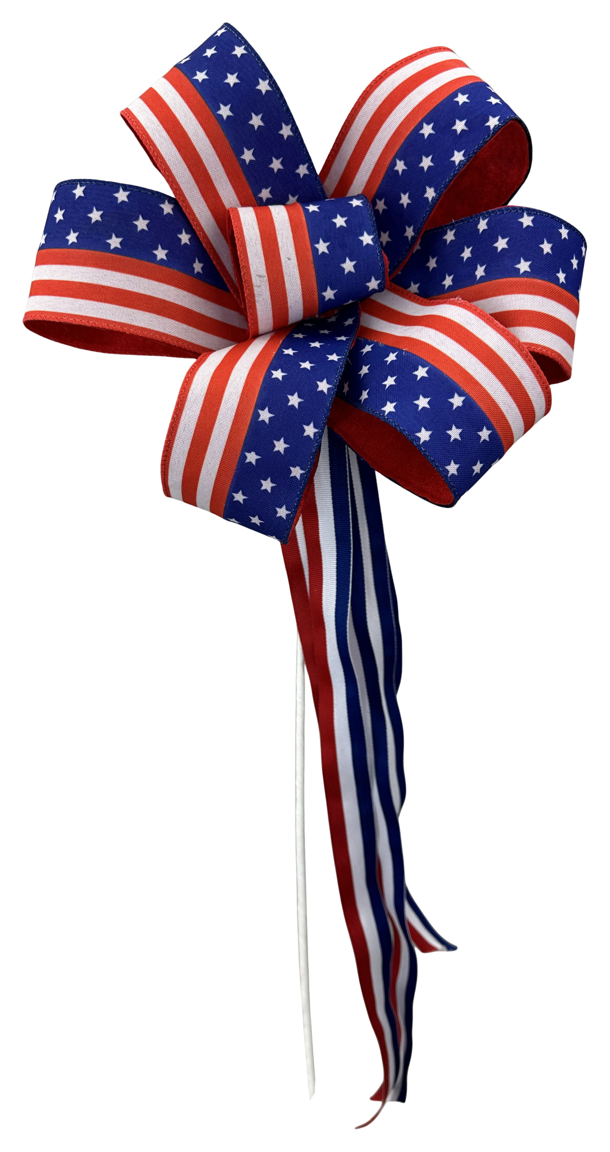 Star Stripe Bow Pick H23xDIA8 Patriotic - Burlap and Bling Decor