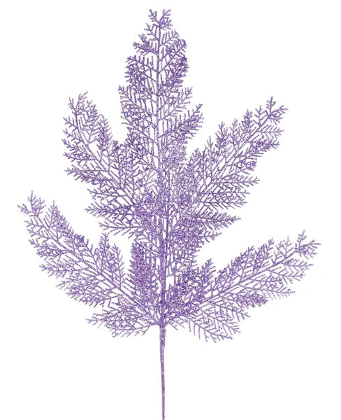 29"L GLITTER FERN SPRAY LAVENDER - Burlap and Bling Decor