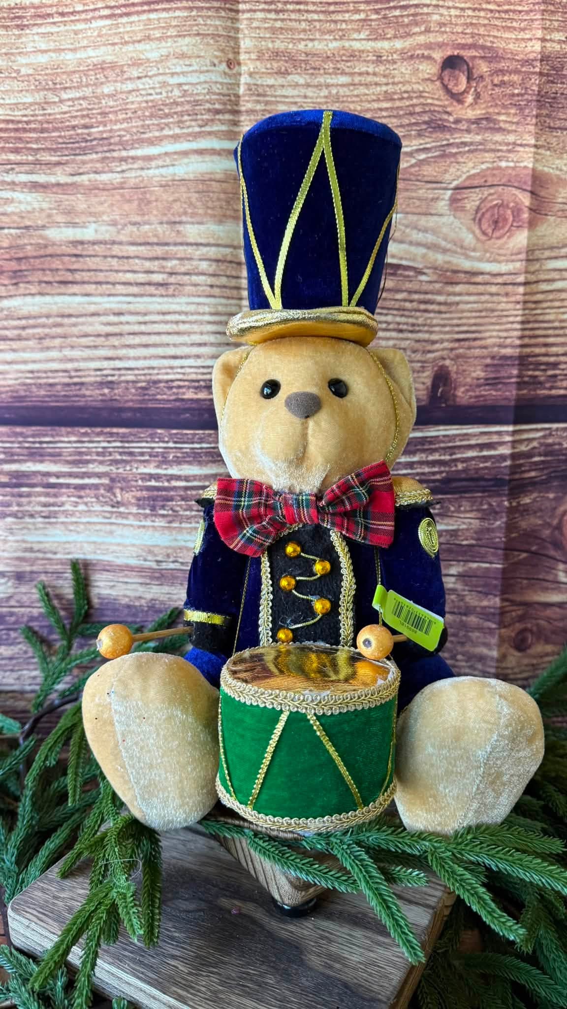 EXCLUSIVE 15” Sitting Bear with Tartan Bow