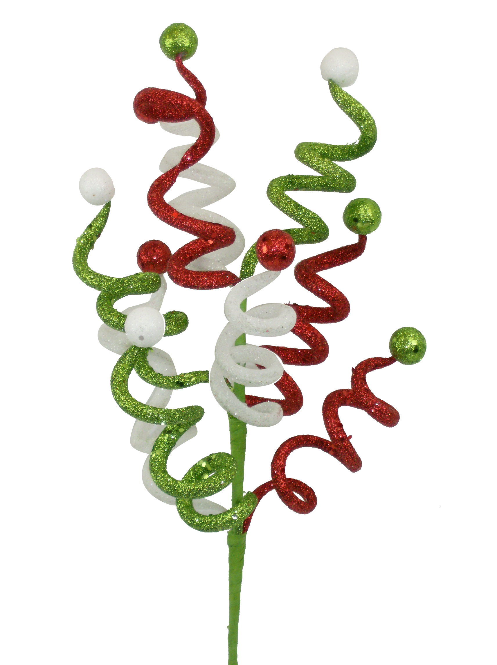 Curly Bell Spray Red,Green,White - Burlap and Bling Decor