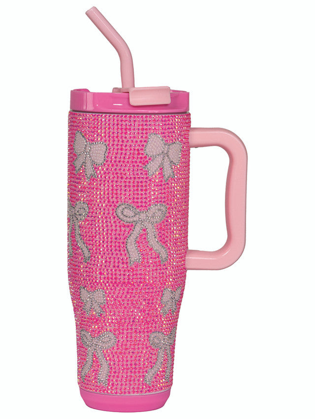 Bow,Pink Rhinestone Tumble 40oz