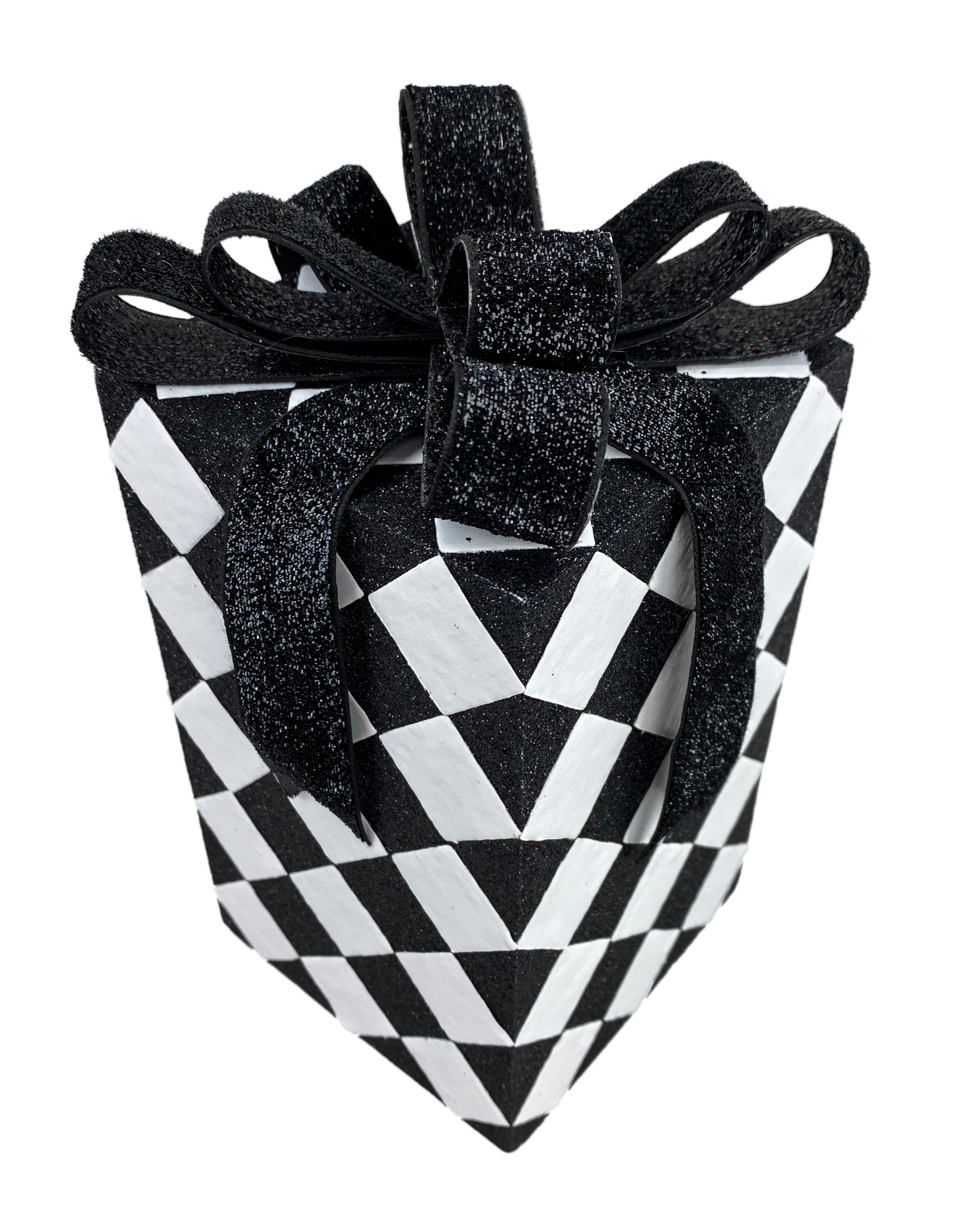 Harlequin Tall Gift Box H9xW4.5xD4.5 Black/White