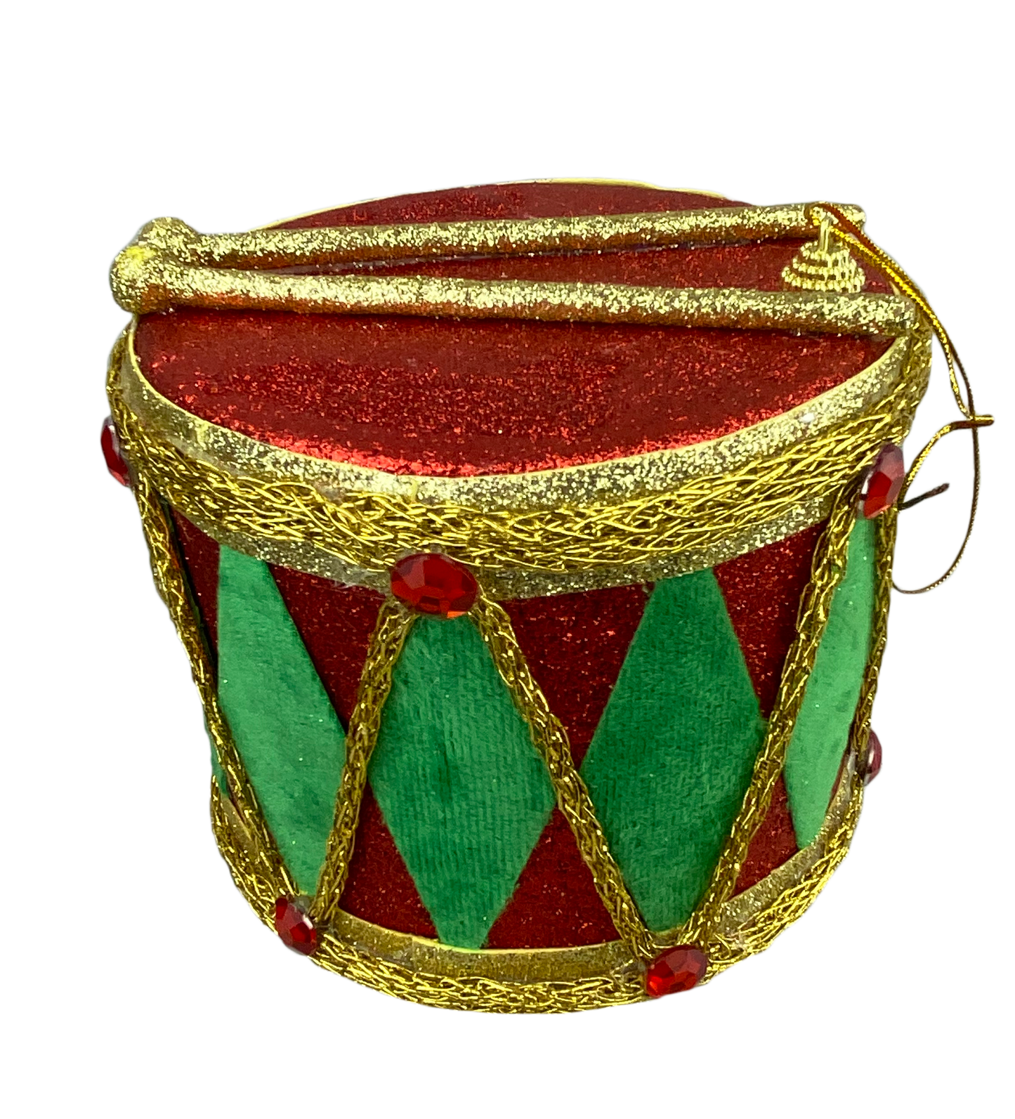 6" Green/Red Glitter Foam Drum
