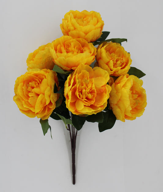 21 IN PEONY BUSH YELLOW - Burlap and Bling Decor