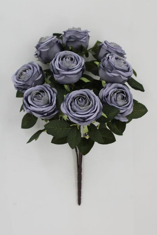 19 IN ROSE BUSH DUSTY BLUE - Burlap and Bling Decor