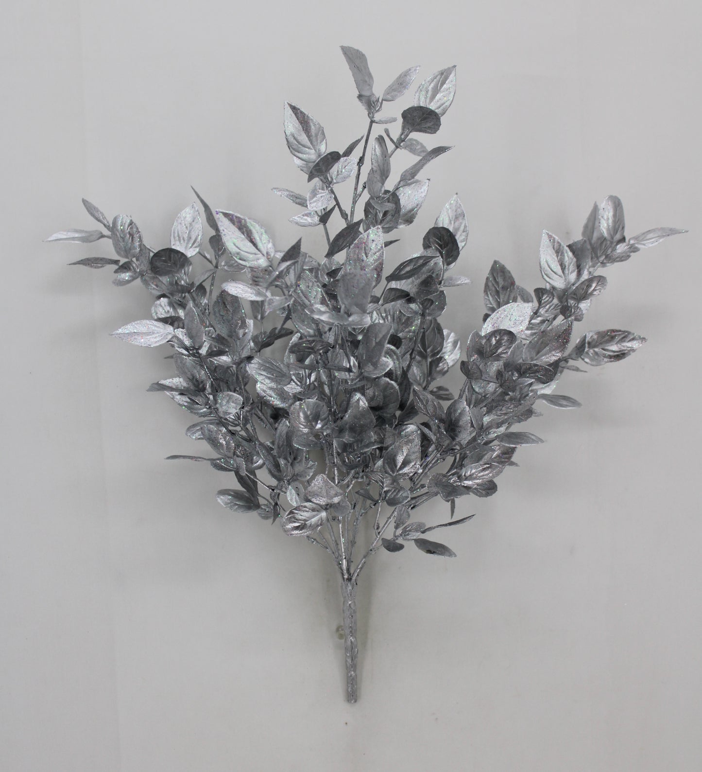 17 " LEAVES SILVER GLITTER