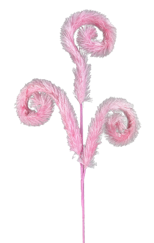 Furry Curly Spray Pink - Burlap and Bling Decor