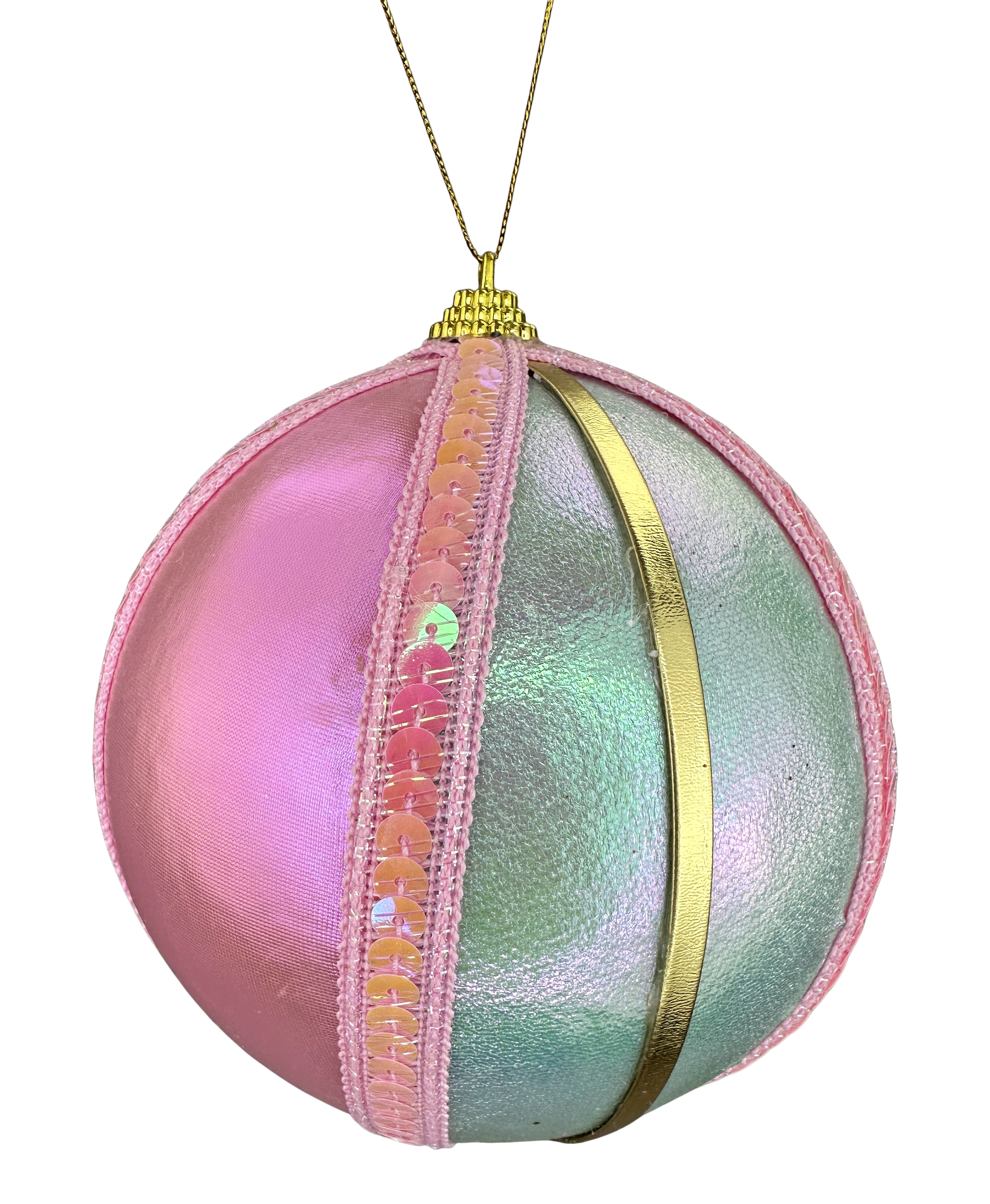Ball Ornament 5" Mint,Pink,Gold - Burlap and Bling Decor