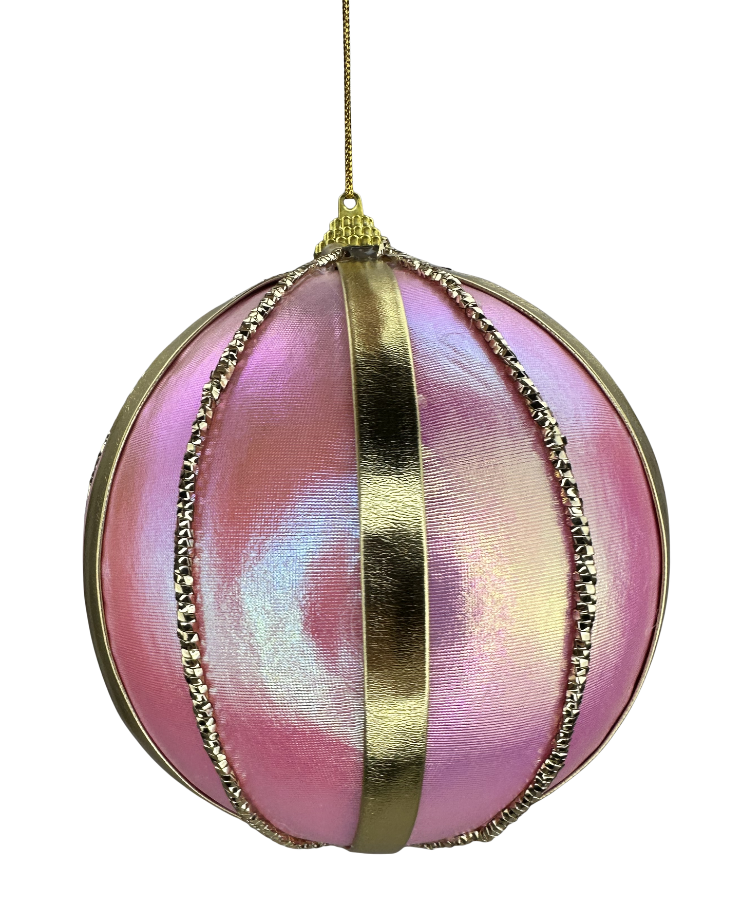 Ball Ornament 5" Pink,Gold - Burlap and Bling Decor