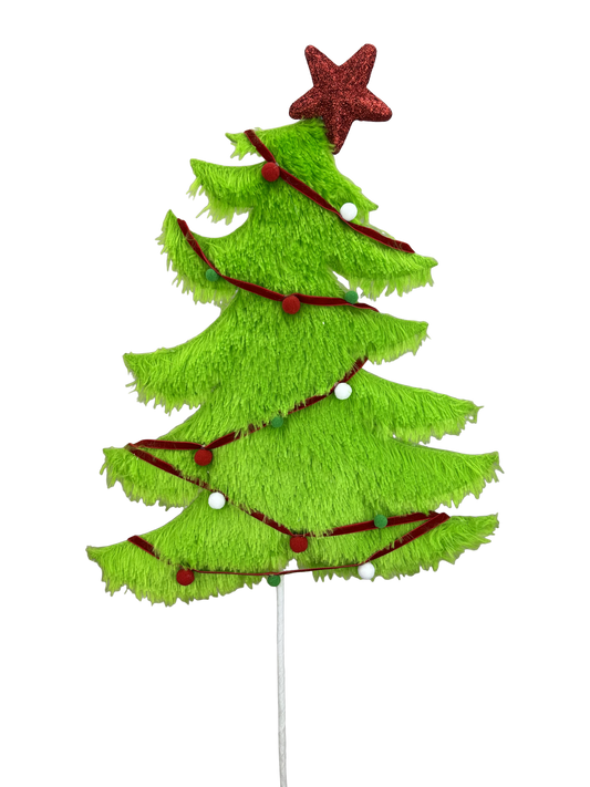 Furry Christmas Tree Spray H28xW12 Green - Burlap and Bling Decor