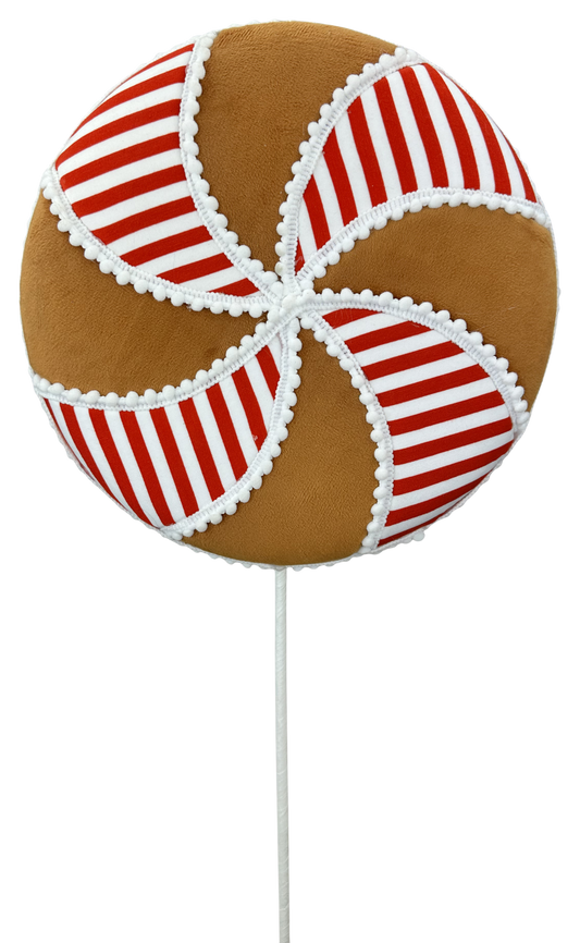 Peppermint Gingerbread 10.5" Diamenter Lollipop