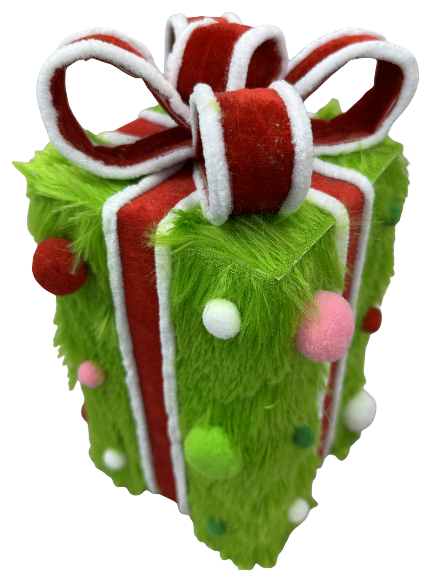 Furry Green Gift Box Lg H9xW4.5xD4.5