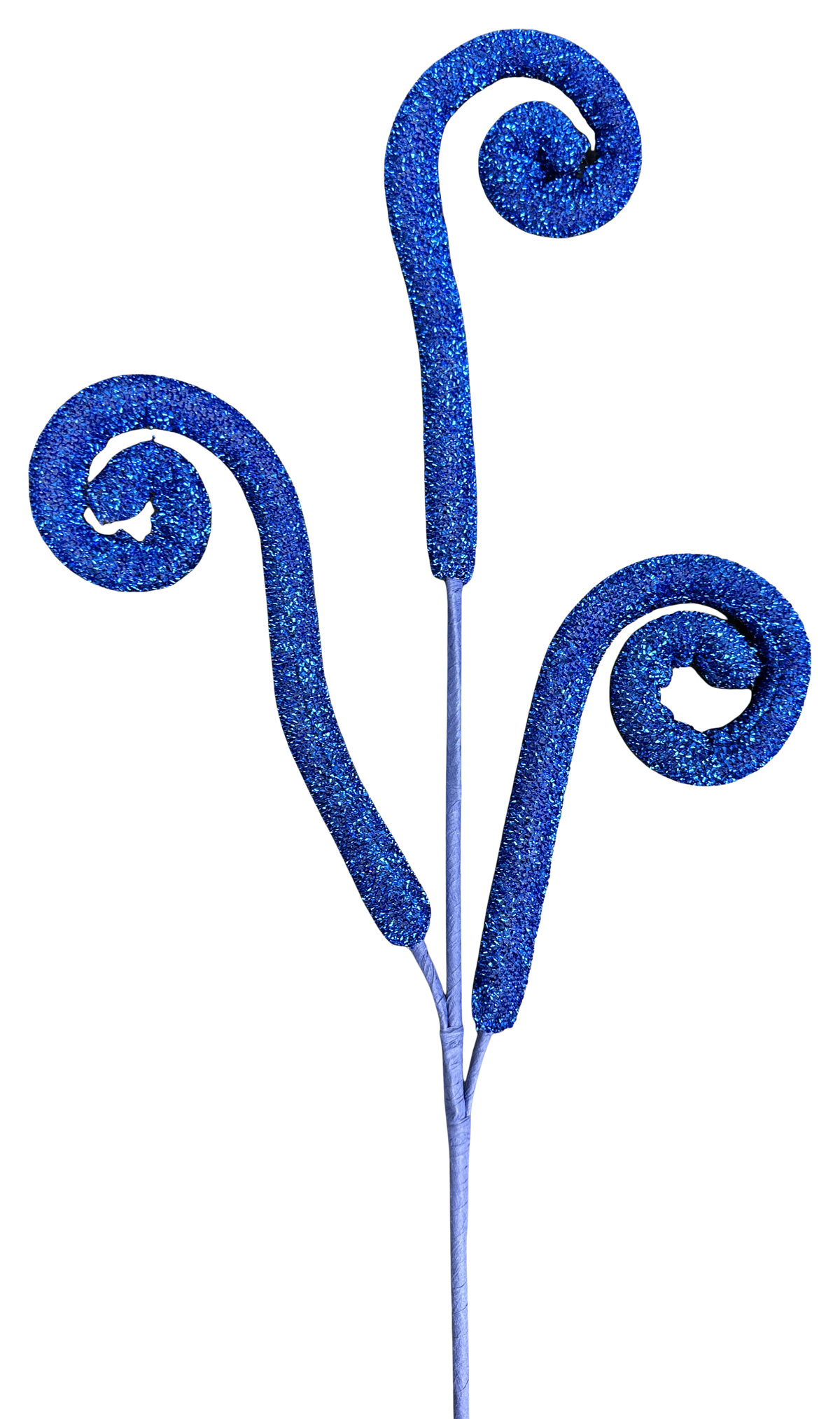 Blue Sparkly Spiral Curly Spray