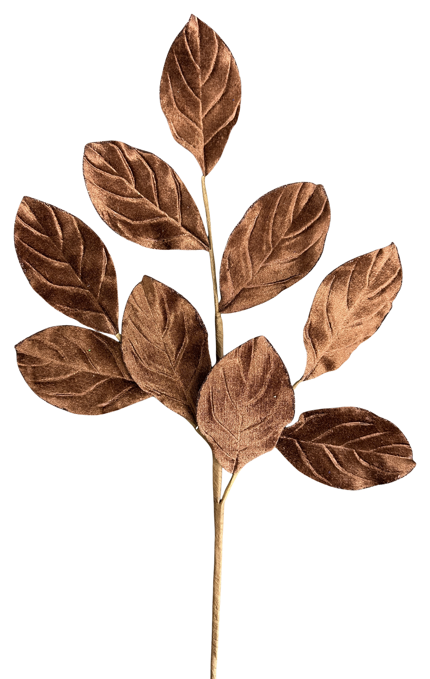 Brown Velvet Magnolia Leave Spray