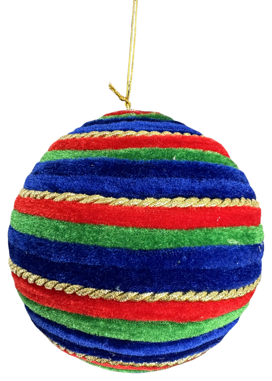 6" Stripe Ball Red,Green,Blue,Gold