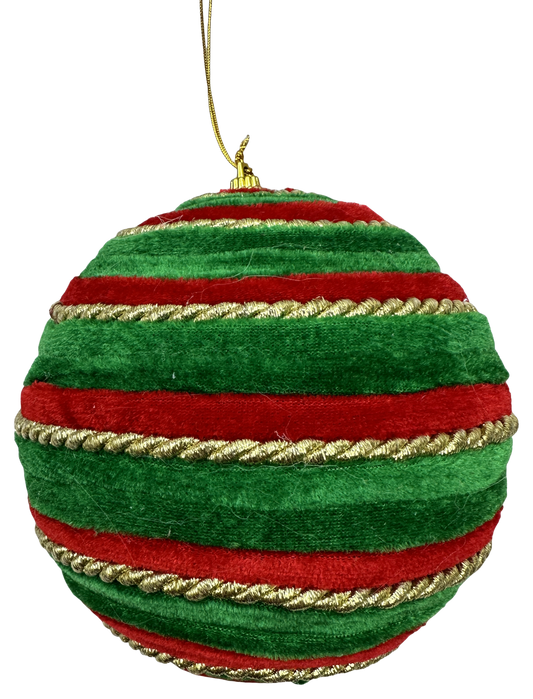 6" Red.Green,Gold Stripe Ball