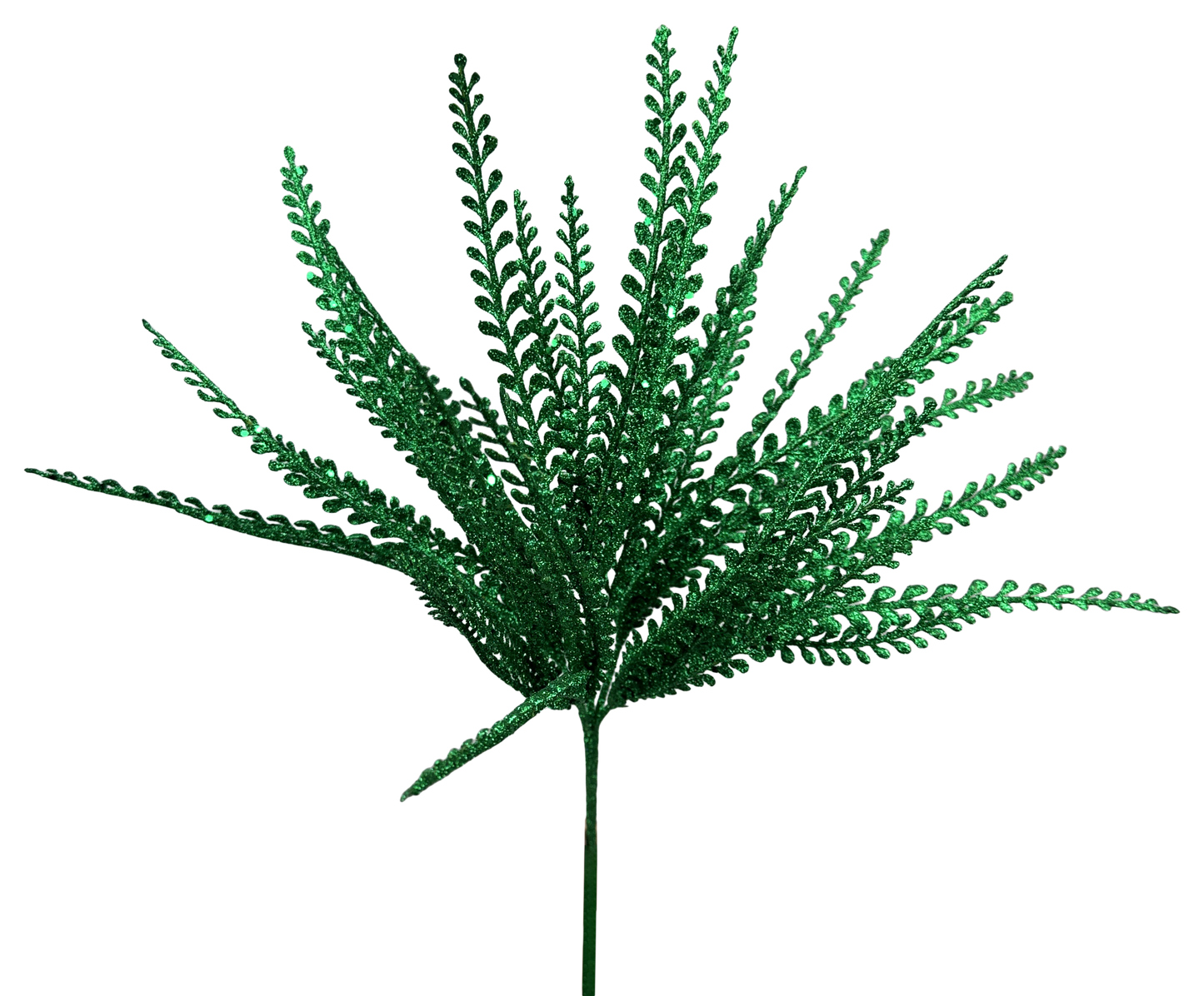 Green Glitter Button Fern Spray x5 stem