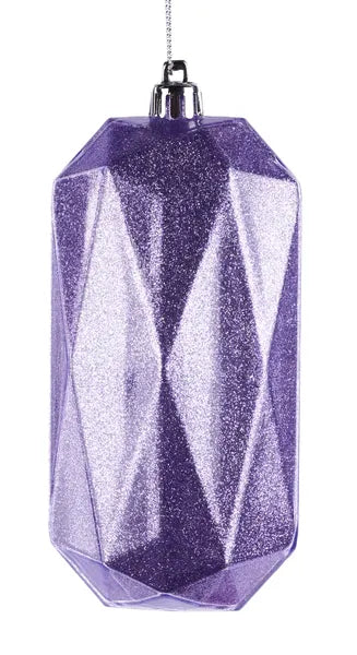 5.5"L X 2.5"W RECTANGLE GEM ORN LAVENDER - Burlap and Bling Decor