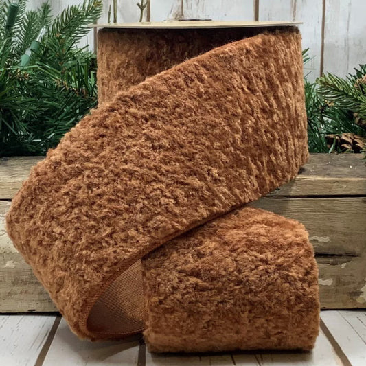 4" x 5yds sheepskin, caramel - Burlap and Bling Decor