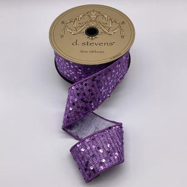 2.5” x 10yds sequin tinsel, light purple - Burlap and Bling Decor