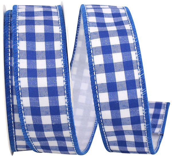 GINGHAM COBALT BLUE 1.5"-10yards - Burlap and Bling Decor