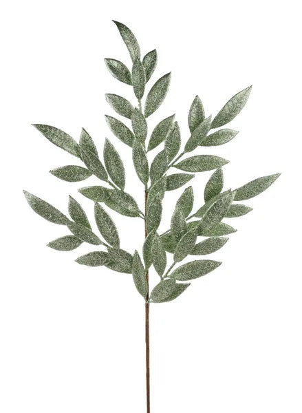 32"L GLITTER BAY LEAF SPRAY SAGE GREEN - Burlap and Bling Decor
