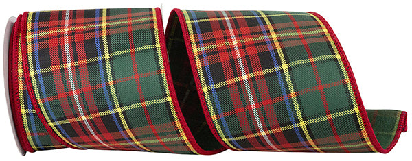 4 X 5 YRDS PLAID CLASSIC DELUXE WIRED RIBBON
