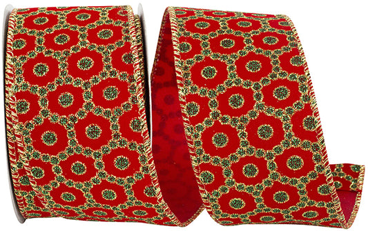 2.5 x 10 yards ROCCOCO CHRISTMAS WIRED EDGE - Burlap and Bling Decor