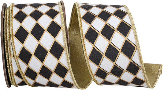 2.5" X 5YD DIAMOND ELITE METALLIC OUTLINE DELUXE WIRED EDGE RIBBON - Burlap and Bling Decor