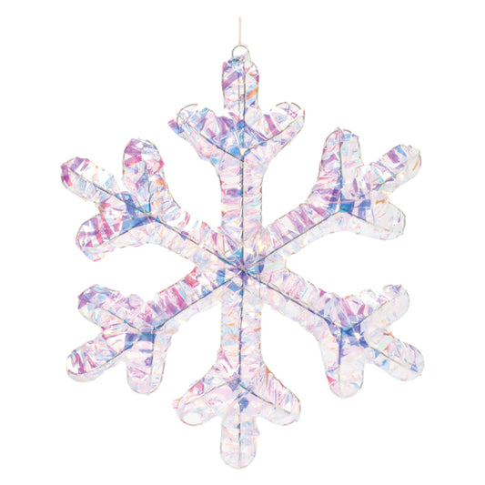 LED Snowflake Ornament 16"H PVC/Wire - Burlap and Bling Decor