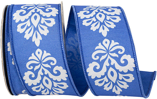 2.5" X 10 Yrds NONNIE FILIGREE FUSED DUPIONI BACKED WIRED RIBBON