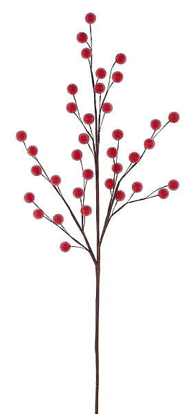 23.5"L BERRY SPRAY SUGARED RED