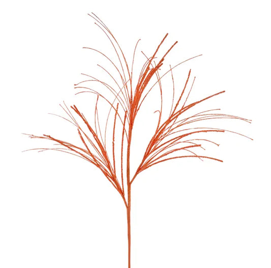 31"L GLITTER/MINI BEAD/FISHLINE SPRAY ORANGE - Burlap and Bling Decor