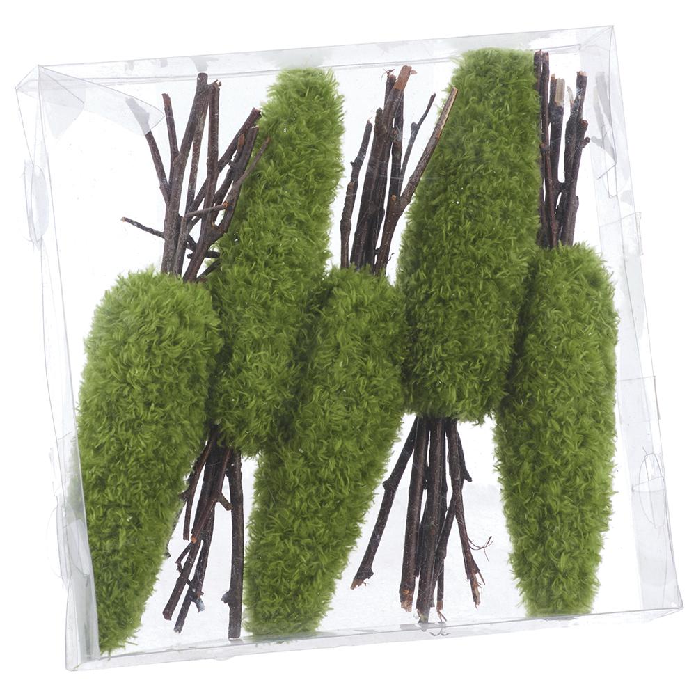 2H7.5W7.5"L MOSS CARROT X5(BX) - Burlap and Bling Decor