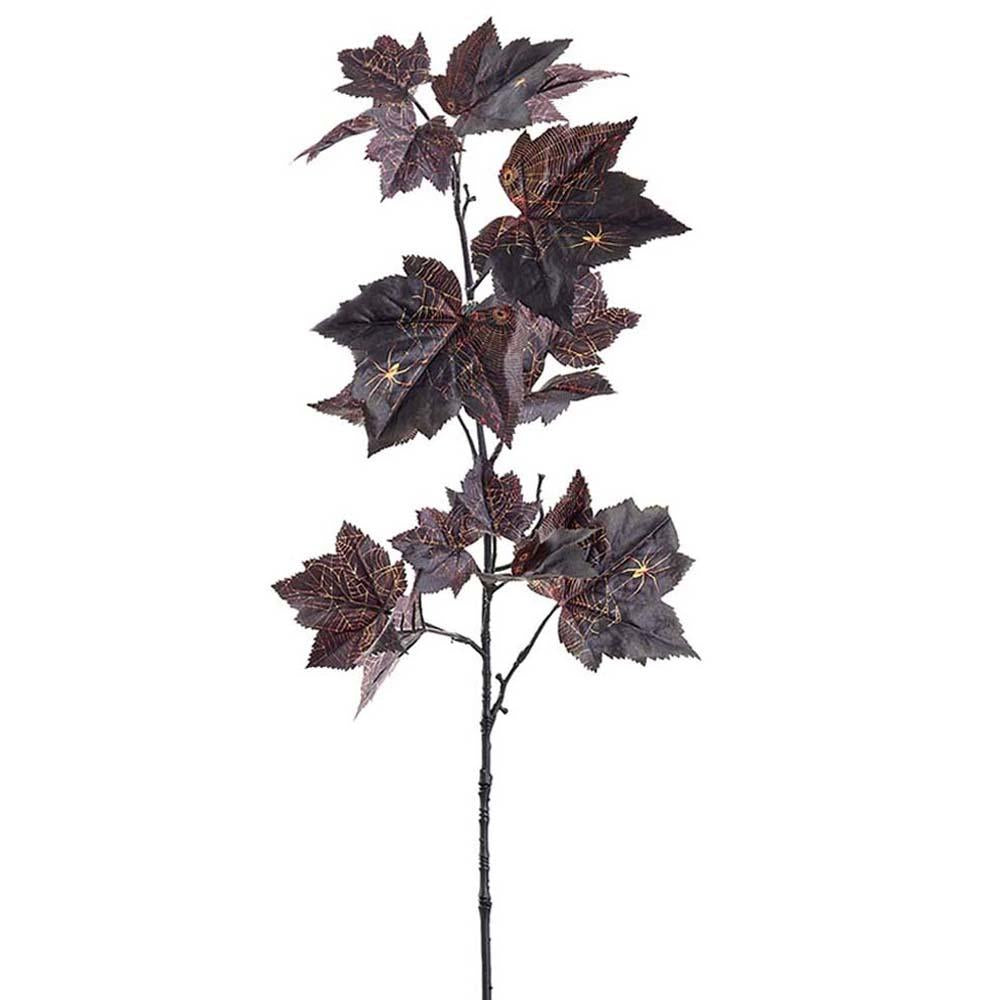 36" Spider Maple Leaf Spray Black - Burlap and Bling Decor